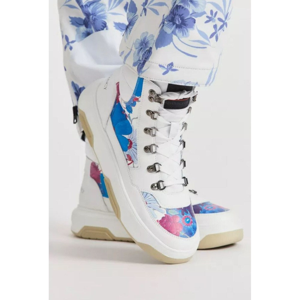 Bogner Fire+Ice LoveShackFancy Womens Floral Leather Sneakers White 7 37